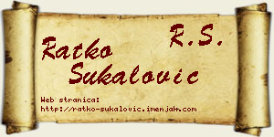 Ratko Šukalović vizit kartica